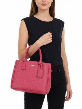 Women's Sagan Signature Studded Medium Satchel and Shoulder Bag